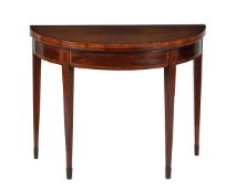 A George III mahogany and crossbanded card table