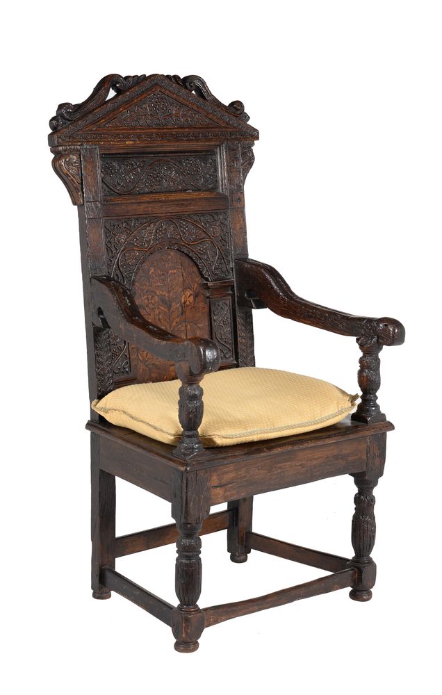 An oak armchair