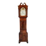 A mahogany and inlaid longcase clock