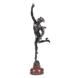 After Jean de Boulogne, known as Giambologna, (1529 - 1608), a patinated bronze model of Mercury Ali