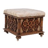 ϒ A Victorian rosewood ottoman