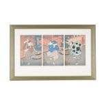 Kunichika and Toyokuni III: Five Japanese Woodblock Triptychs of kabuki actors and entertainers