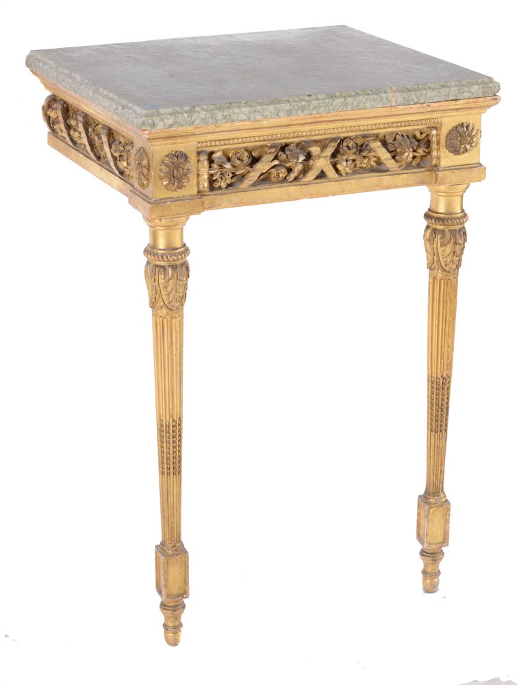 A pair of giltwood and marble topped console tables - Image 2 of 2