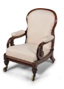 A George IV mahogany metamorphic library armchair