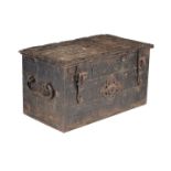 A Continental iron mounted strong box
