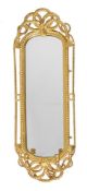 A giltwood and composite girandole wall mirror