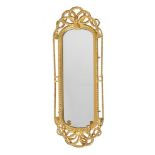 A giltwood and composite girandole wall mirror