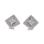 A pair of diamond earrings