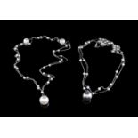 Two cultured pearl chains