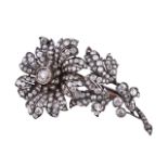 A late Victorian diamond flower brooch