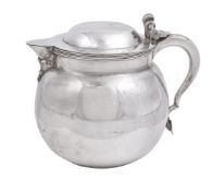 A silver ovoid jug by Edward Barnard & Sons Ltd