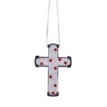 ϒ A diamond and coral cross pendant