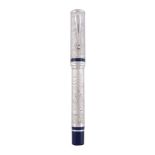 Montegrappa, Cosmopolitan Collection, 1849 E-W, a limited edition silver coloured fountain pen