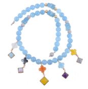 A multi gem set necklace