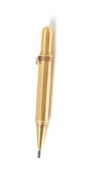 An 18 carat plain gold magazine propelling pencil by Asprey & Co. Ltd.