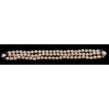 A three row cultured pearl bracelet