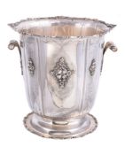 An Italian silver coloured wine cooler by Argenteria Milanese di Aldo Mazzocchi