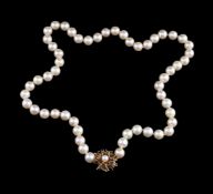 A cultured pearl necklace