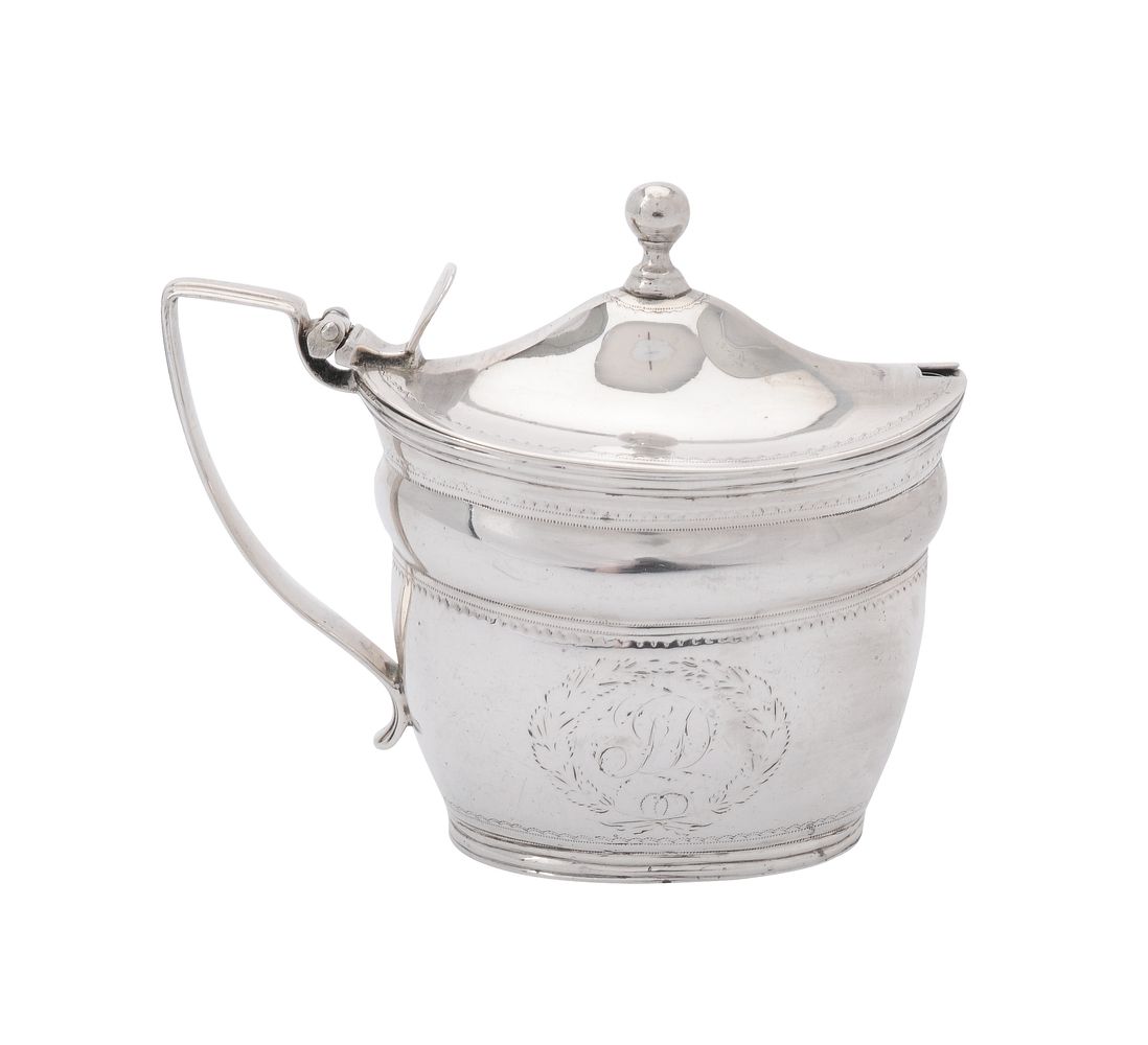 A George III silver oval mustard pot by William Abdy II