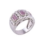 A pink sapphire ring