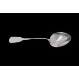 An Italian hammered silver coloured large fiddle pattern serving spoon by Brandimarte