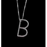 A diamond initial B pendant