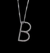 A diamond initial B pendant