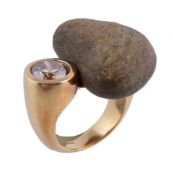 A diamond and pebble ring by Paolo Spalla