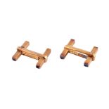 A pair of 18 carat gold sapphire cufflinks by Deakin & Francis