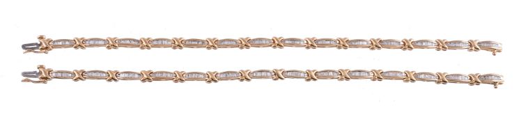 A pair of diamond bracelets