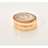 A 9 carat gold navette shape pill box