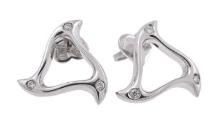 A pair of diamond earrings