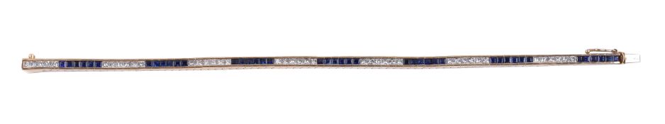 A sapphire and diamond bracelet