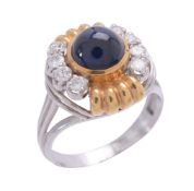 A sapphire and diamond ring