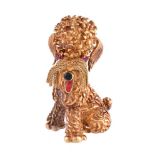 A poodle clip brooch