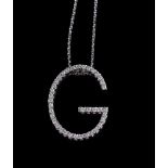 A diamond initial G pendant