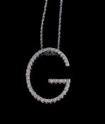 A diamond initial G pendant