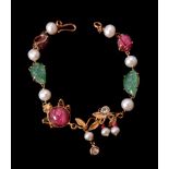 A multi gem set bracelet