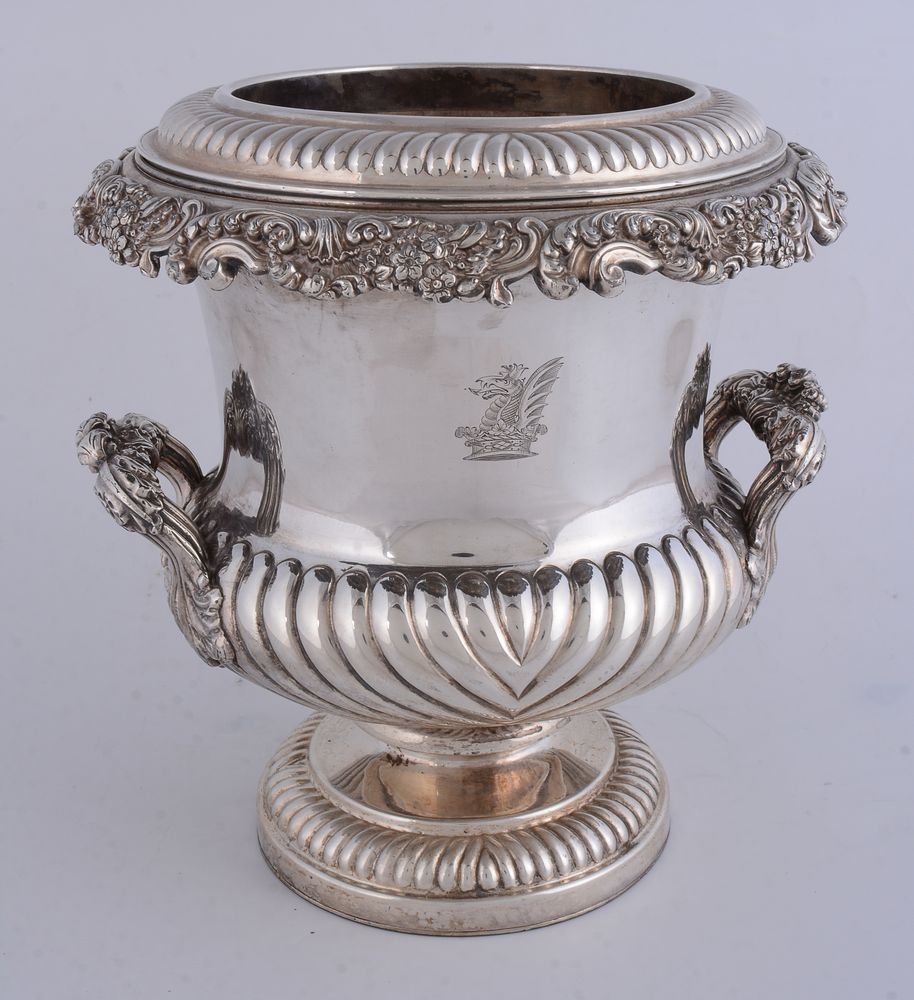 A George IV old Sheffield plate campana shaped wine cooler - Image 2 of 2