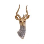 A diamond stag brooch