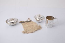 Three items of Chinese export silver retailed by Xin Feng Xiang