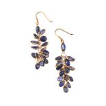 A pair of sapphire earrings