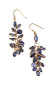 A pair of sapphire earrings