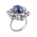 A sapphire and diamond ring