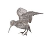 A German silver model of a startled snipe by L. Neresheimer & Co.