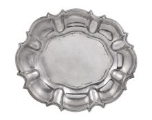 An Italian silver shaped oval dish