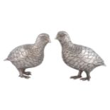 A pair of silver models of grouse by Edward Barnard & Sons