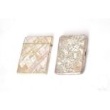 ϒ An Aesthetic Movement silver rounded rectangular side-opening card case by Sampson Mordan & Co.