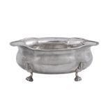 An Italian silver coloured shaped oval centre bowl by Fabbrica Postateria e Argenteria