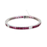 A ruby and diamond bracelet